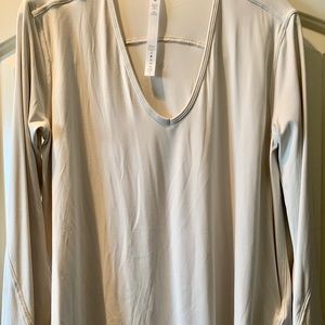 Lululemon Nulu Relaxed Fit Yoga Long Sleeve Shirt-White Opal Size 6 NWT